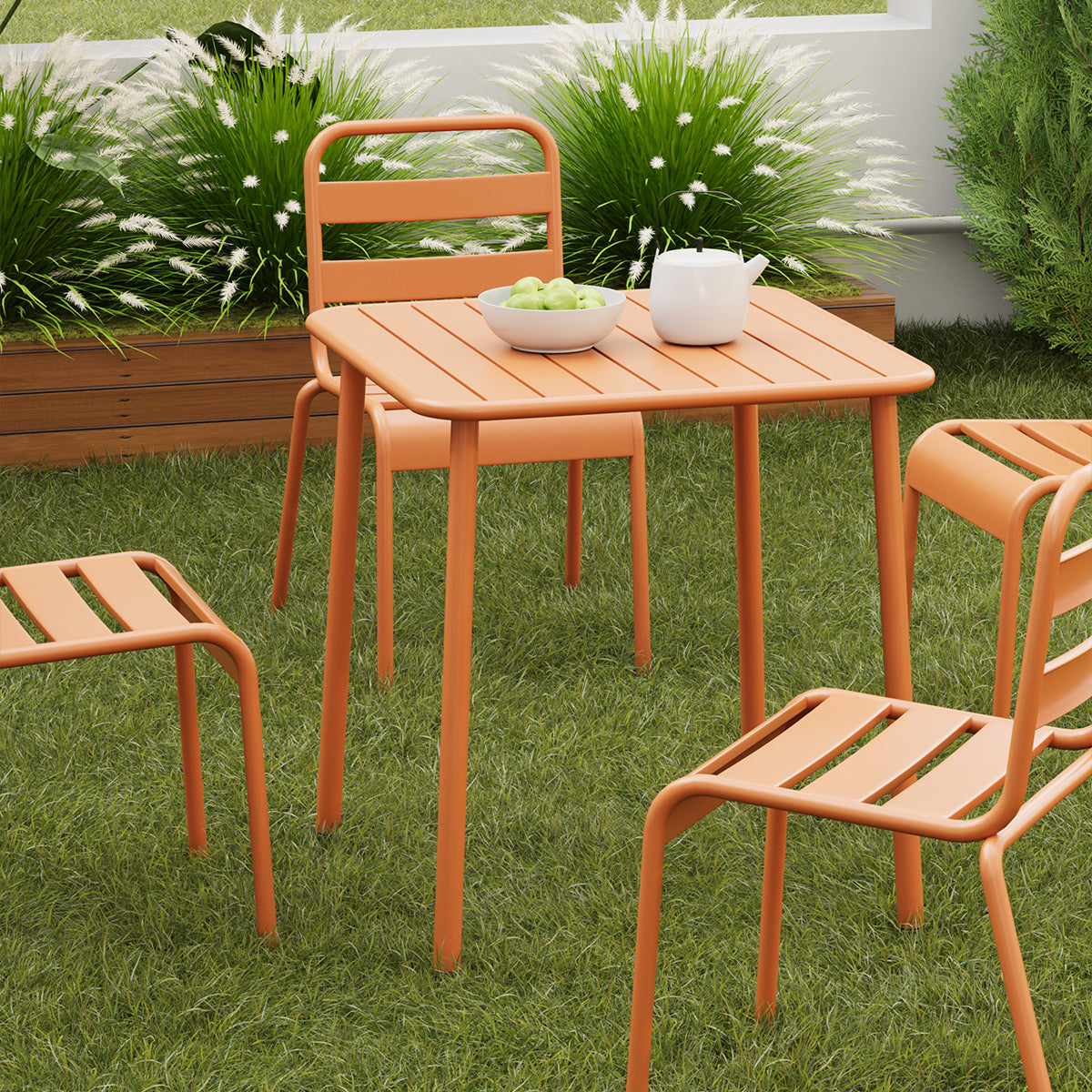 Sera Square Table Outdoor  Red Courtyard Table Villa Open Air Dining Table Waterproof Table Retro American Modern Simple Balcony Table Coffee Table