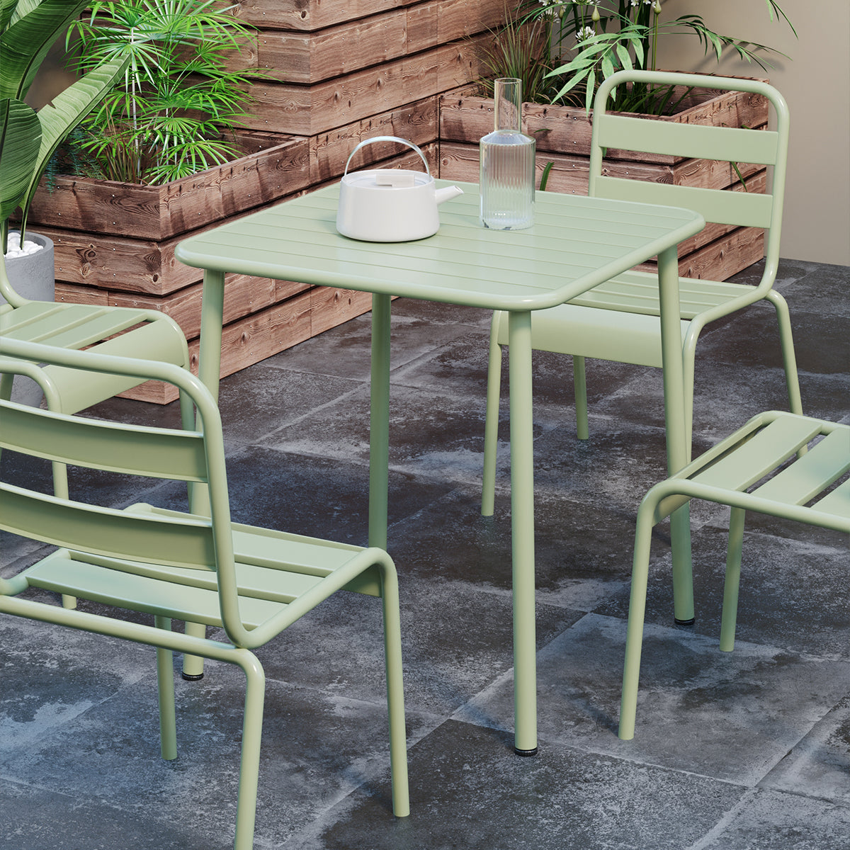 Sera Square Table  Green Outdoor Courtyard Table Villa Open Air Dining Table Waterproof Table Retro American Modern Simple Balcony Table Coffee Table