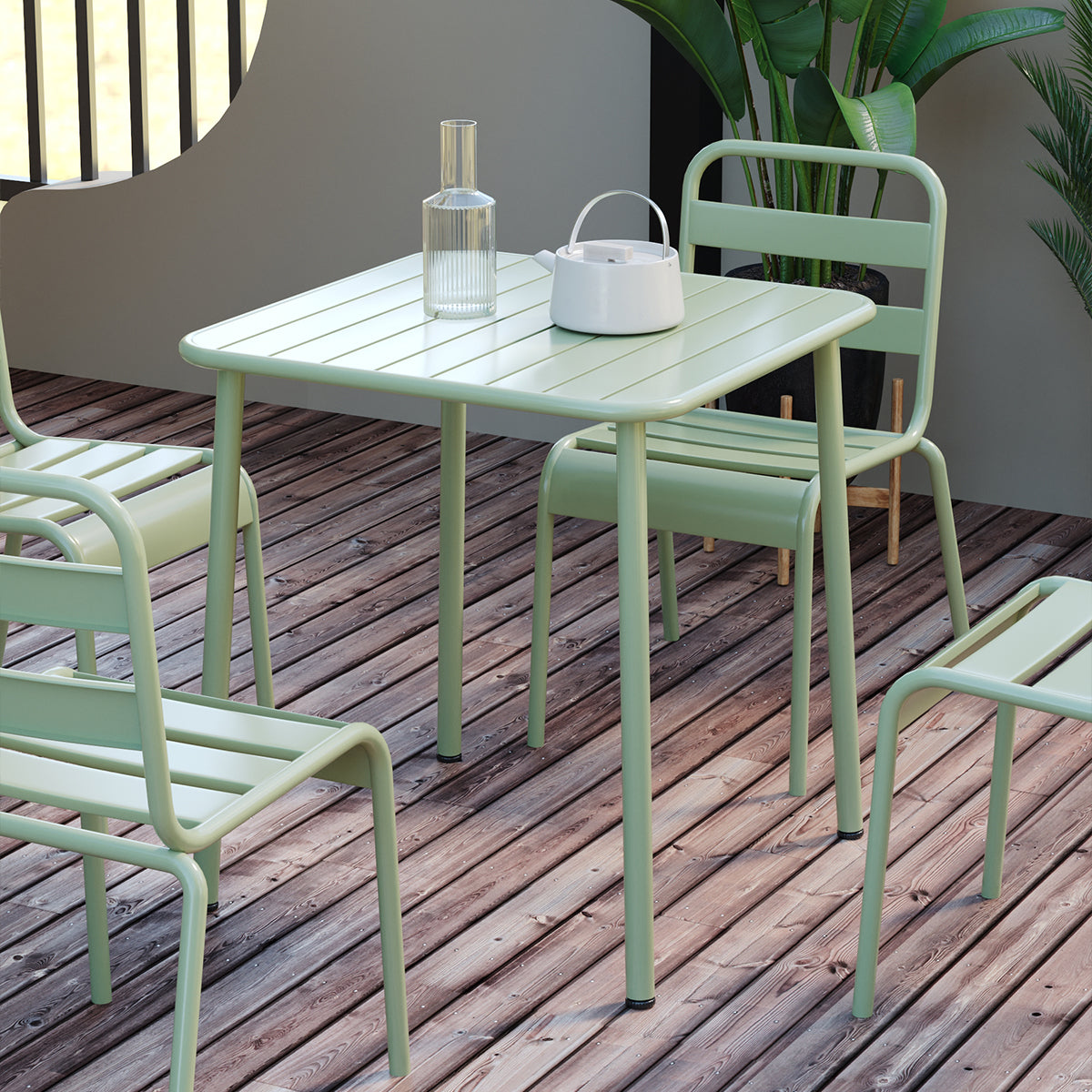 Sera Square Table  Green Outdoor Courtyard Table Villa Open Air Dining Table Waterproof Table Retro American Modern Simple Balcony Table Coffee Table