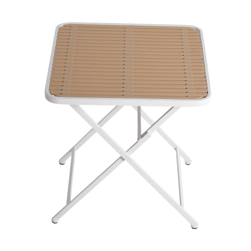 Modern Folding Square Table - Indoor And Outdoor Multi-functional Table - Polypropylene Tabletop With Metal Legs, Suitable For Dining Rooms, Living Rooms, Gardens, Terraces, Etc.