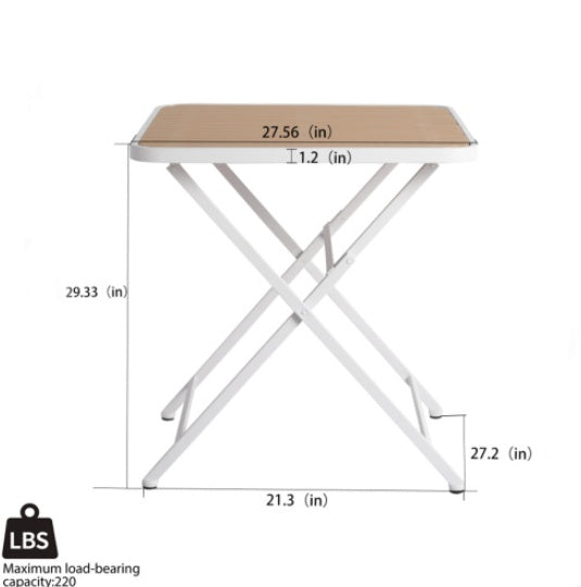 Modern Folding Square Table - Indoor And Outdoor Multi-functional Table - Polypropylene Tabletop With Metal Legs, Suitable For Dining Rooms, Living Rooms, Gardens, Terraces, Etc.