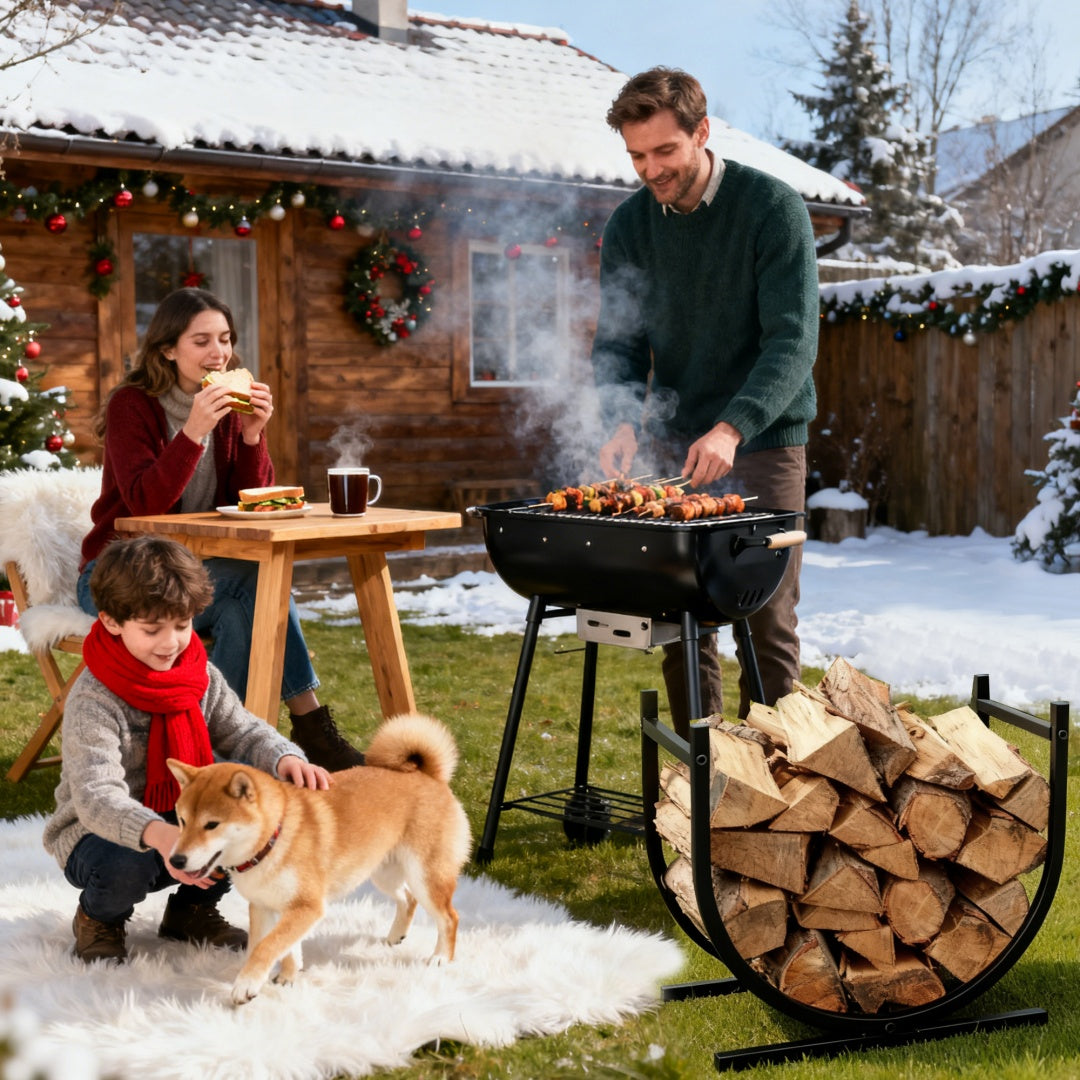 Firewood Stand, Heavy-duty Log Stand For Indoor Fireplaces, Outdoor Metal Wood Pile Storage And Stacking Organizer, Courtyard Log Stand Tool