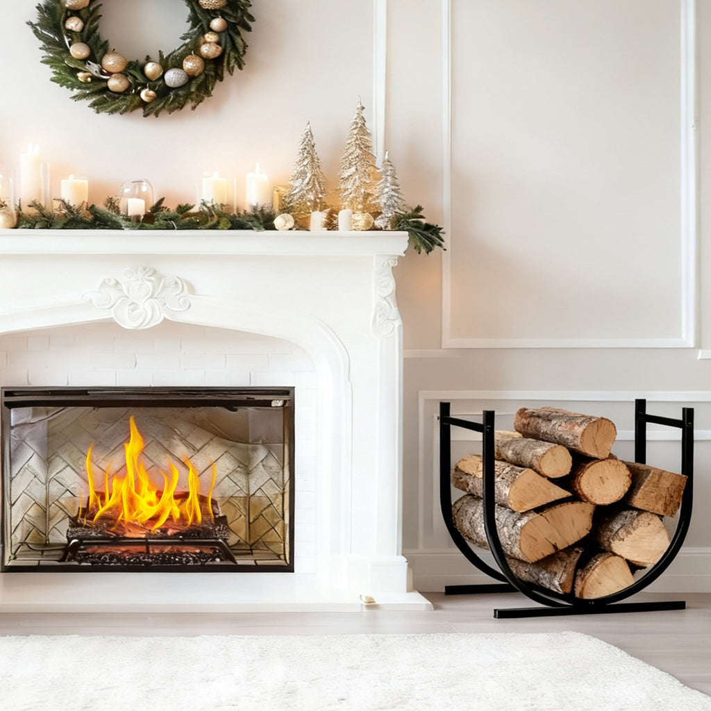 Firewood Stand, Heavy-duty Log Stand For Indoor Fireplaces, Outdoor Metal Wood Pile Storage And Stacking Organizer, Courtyard Log Stand Tool