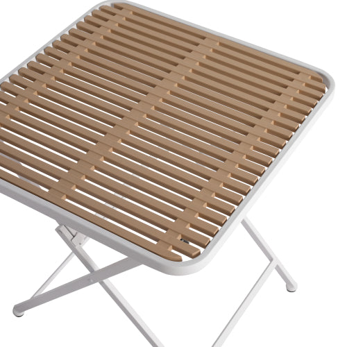 Modern Folding Square Table - Indoor And Outdoor Multi-functional Table - Polypropylene Tabletop With Metal Legs, Suitable For Dining Rooms, Living Rooms, Gardens, Terraces, Etc.