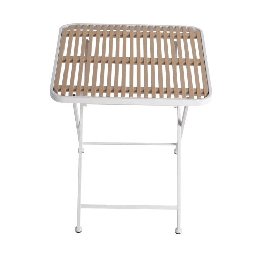 Modern Folding Square Table - Indoor And Outdoor Multi-functional Table - Polypropylene Tabletop With Metal Legs, Suitable For Dining Rooms, Living Rooms, Gardens, Terraces, Etc.