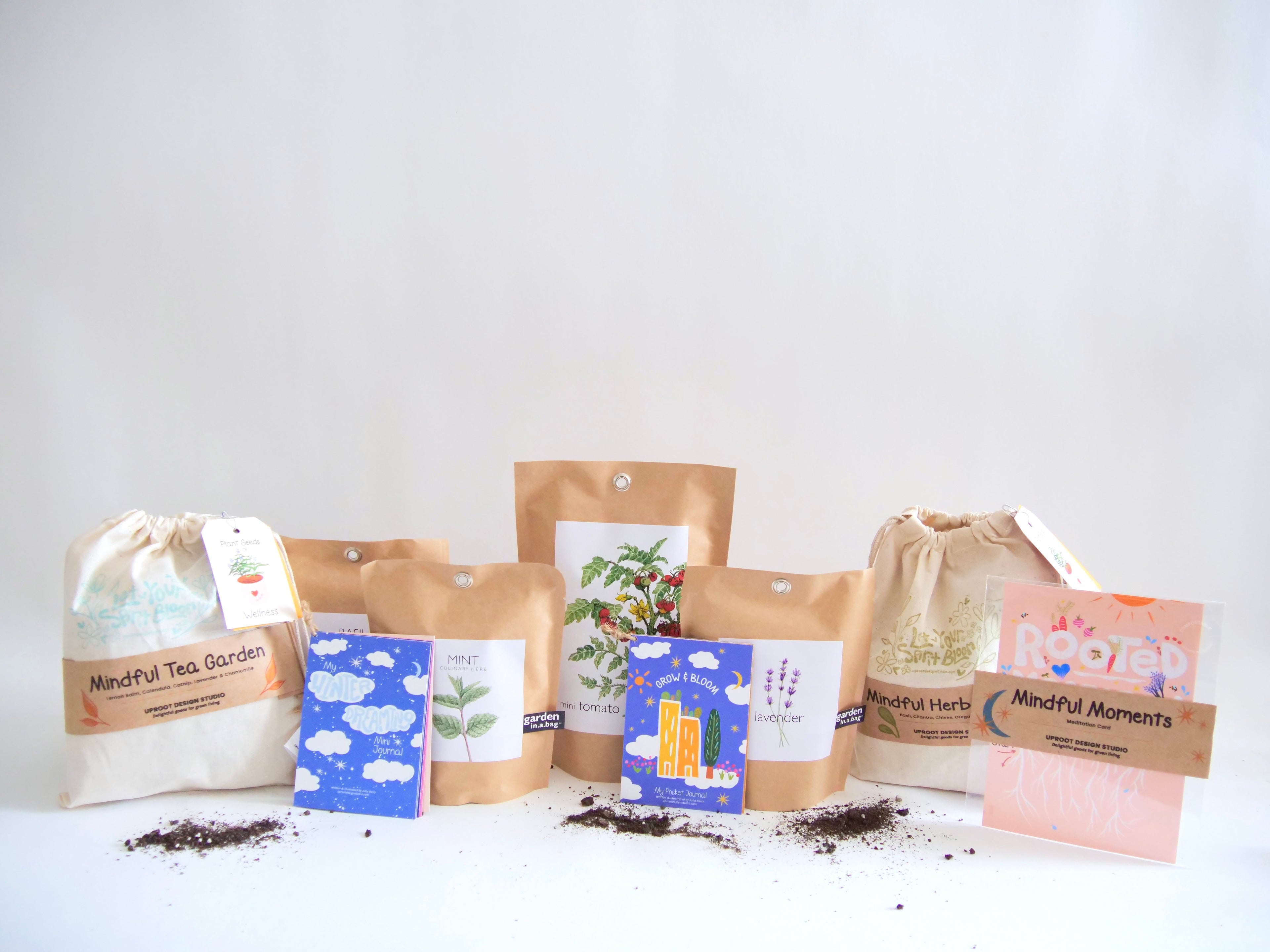 "Get Growing" Mindful Garden in a Bag Kit: Mindfulness Journal, Meditation Card + Growing Kit - (Assorted Year-Round)