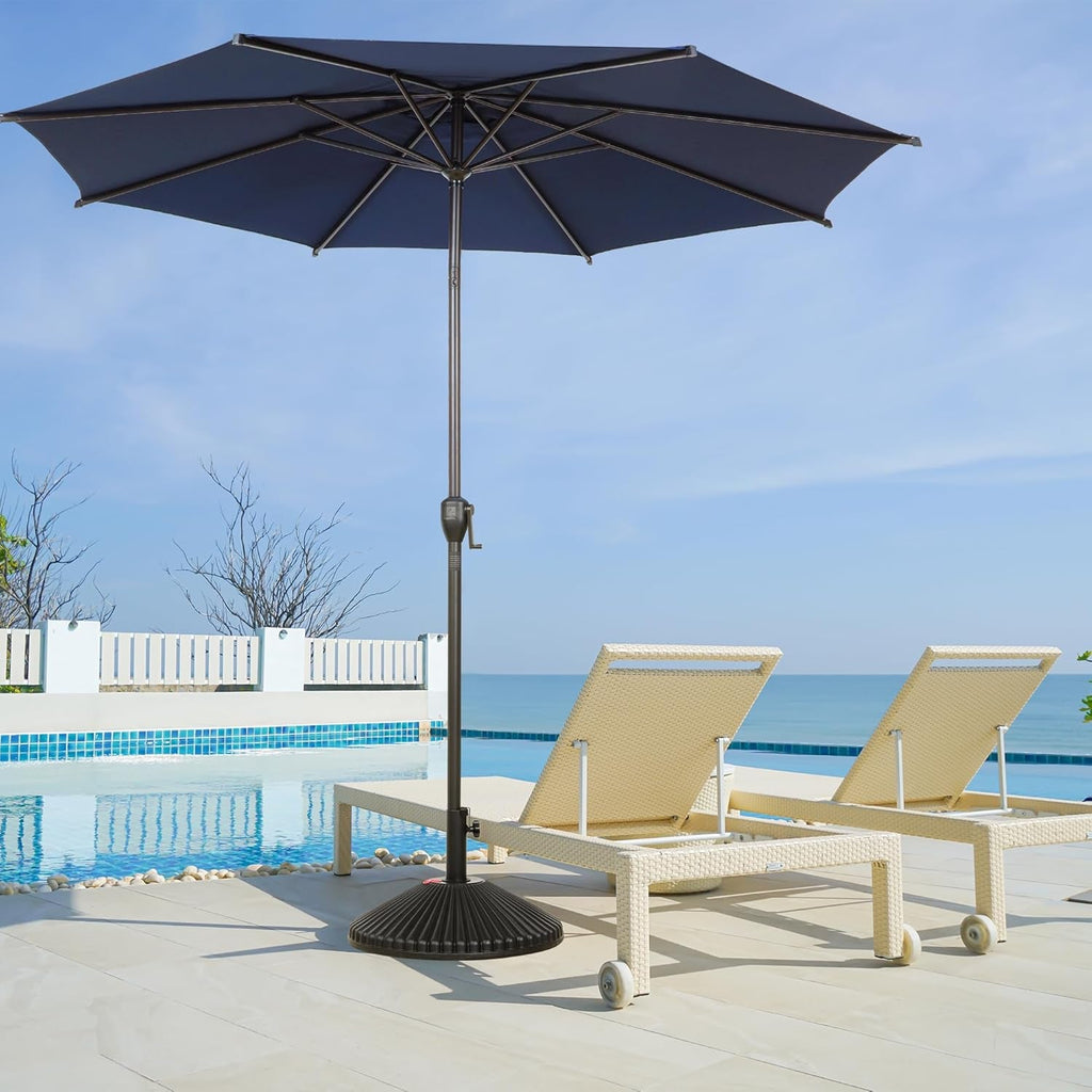 9Ft Lyon Outdoor Patio Umbrella Dark Blue Garden Shade