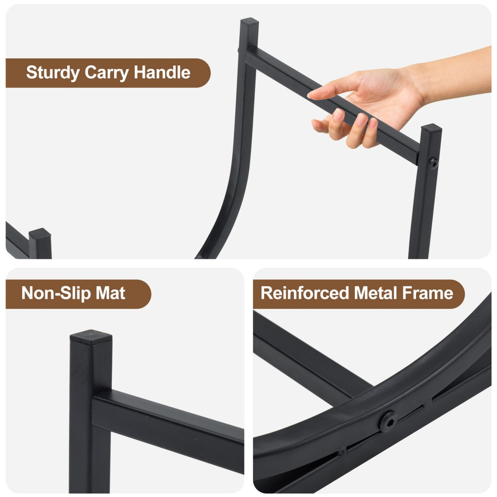 Firewood Stand, Heavy-duty Log Stand For Indoor Fireplaces, Outdoor Metal Wood Pile Storage And Stacking Organizer, Courtyard Log Stand Tool