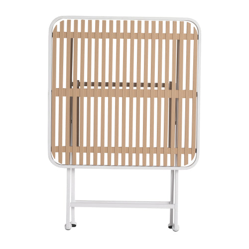 Modern Folding Square Table - Indoor And Outdoor Multi-functional Table - Polypropylene Tabletop With Metal Legs, Suitable For Dining Rooms, Living Rooms, Gardens, Terraces, Etc.