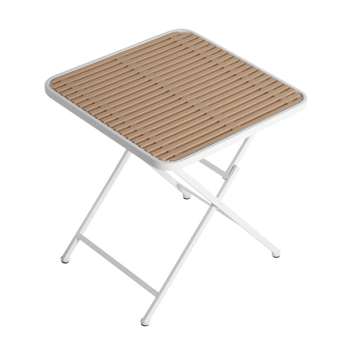 Modern Folding Square Table - Indoor And Outdoor Multi-functional Table - Polypropylene Tabletop With Metal Legs, Suitable For Dining Rooms, Living Rooms, Gardens, Terraces, Etc.